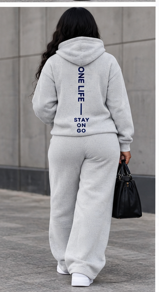 Women's light gray ON GO set, back