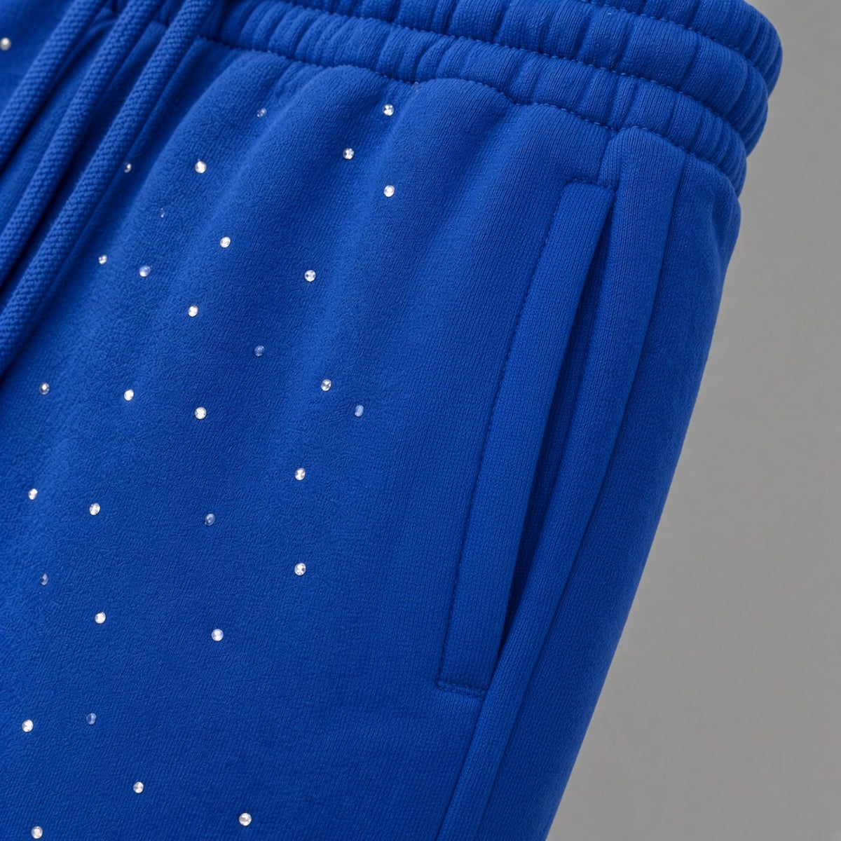 Blue Magic Shorts by One Life Clothing - rhinestone and pocket detail