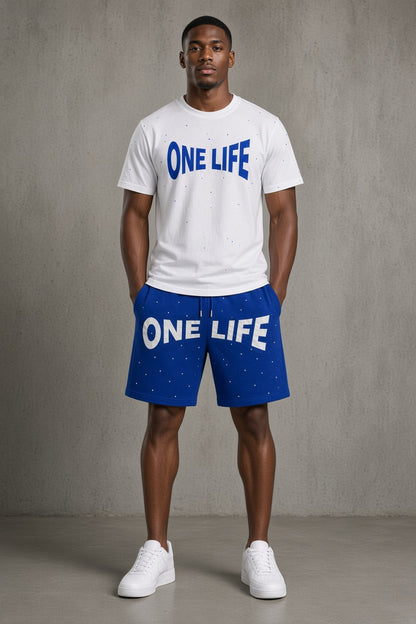 Blue Magic Shorts by One Life Clothing - model view