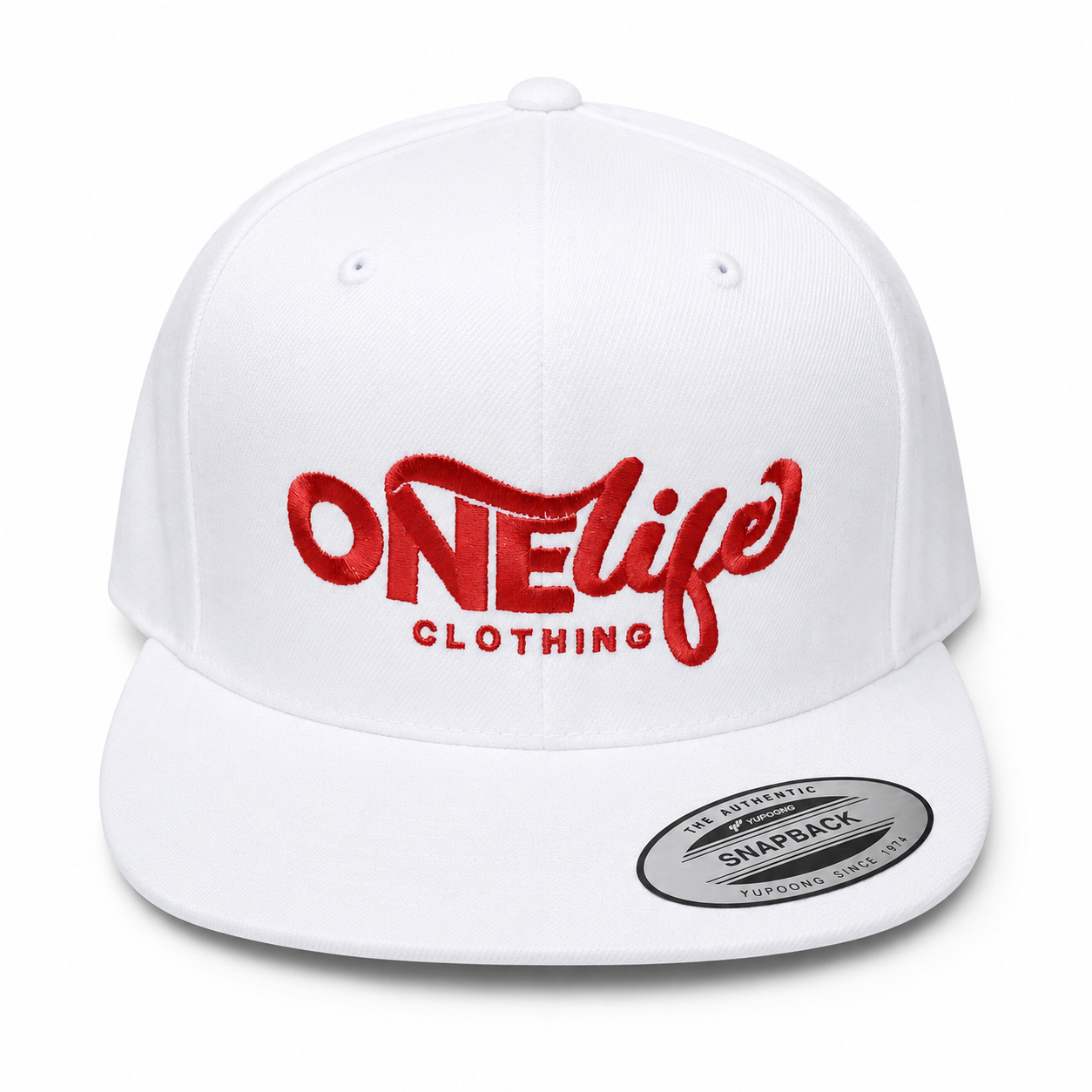 Championship Edition Snapback - white with red One Life embroidery
