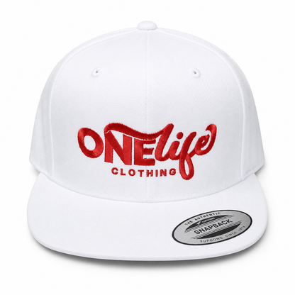 Championship Edition Snapback - white with red One Life embroidery