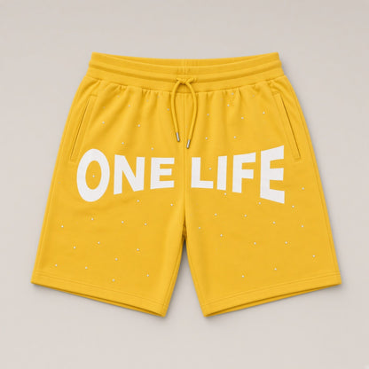 Lemon Pepper Shorts by One Life Clothing - front product view