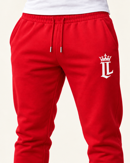 The Resolve Joggers — red — waist logo detail