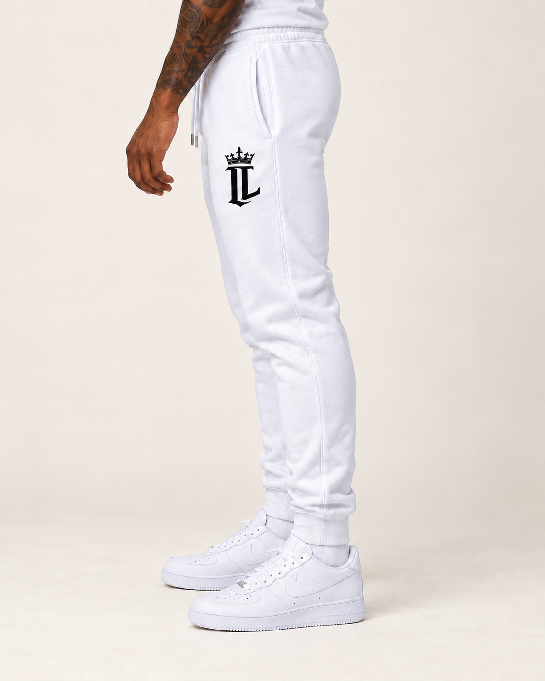 The Clarity Joggers — white — side