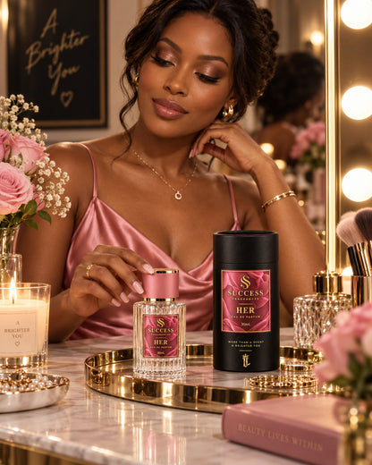 Her by Success Fragrances on a vanity