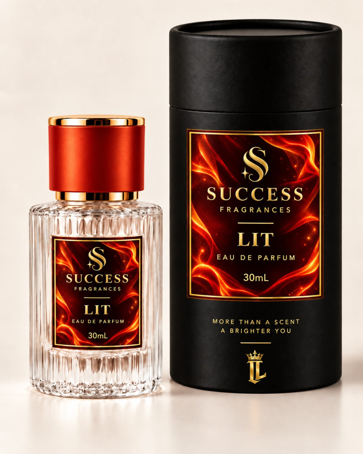 Lit by Success Fragrances — 30ml bottle and presentation box