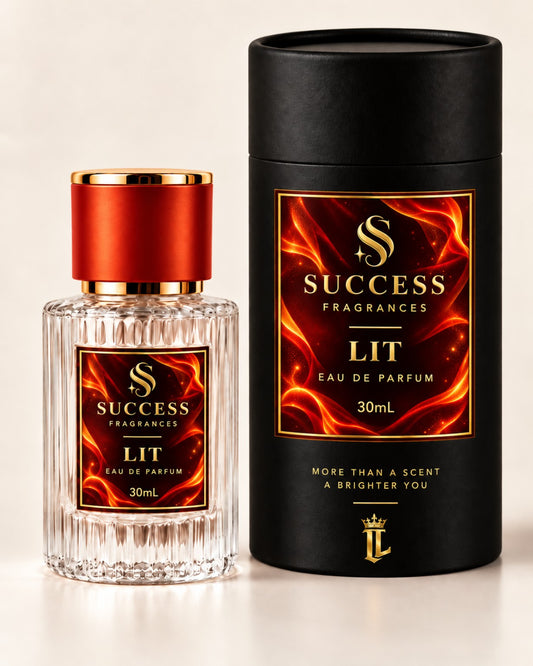 Lit by Success Fragrances — 30ml bottle and presentation box